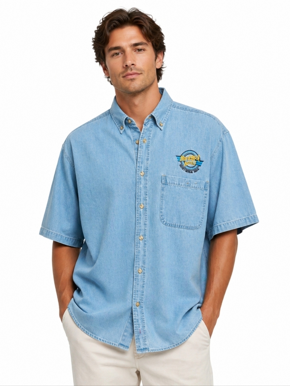 Vintage 2005 Hot August Nights Button Down Shirt Men’s Reno Nevada Embroidered